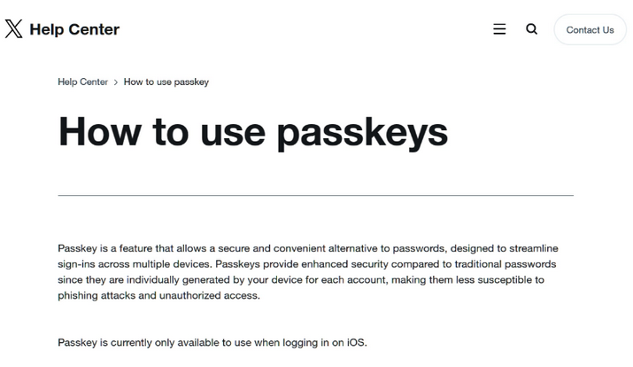 iOS 用户如何通过通行密钥(Passkey)登录 iOS 用户如何通过通行密钥(Passkey)登录